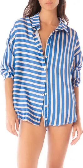 Maaji Azure Manele Stripe Cover-Up Shirt | Nordstromrack | Nordstrom Rack