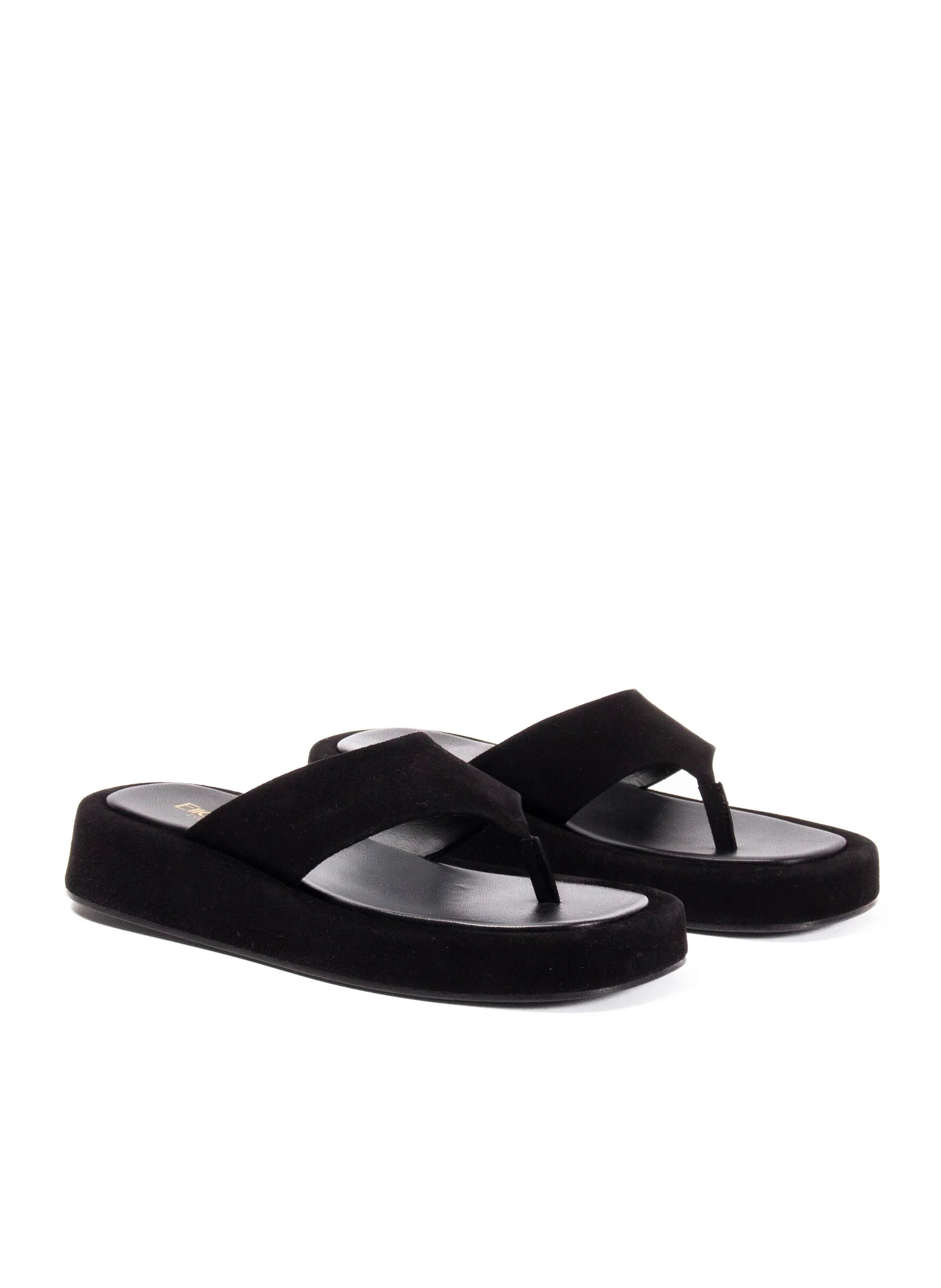 Platform Thong Sandal Black | Elleme