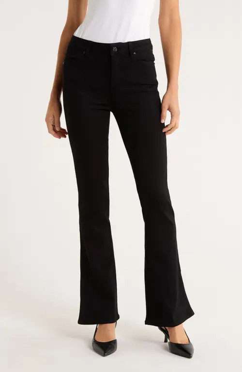 PAIGE Laurel Canyon High Waist Bootcut Jeans in Black Shadow at Nordstrom, Size 24 | Nordstrom