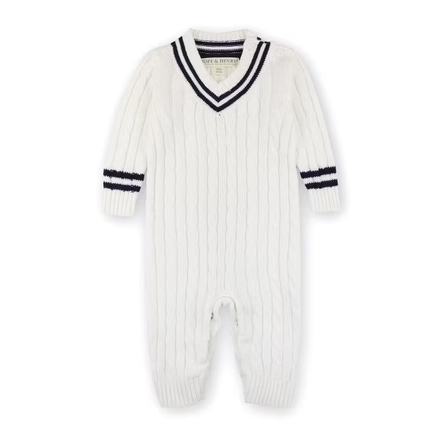 Hope & Henry Layette Baby Long Sleeve Cricket Sweater Romper, Infant | Target