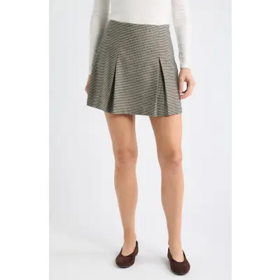 Marine Layer Lola Pleat Moleskin Miniskirt in Houndstooth at Nordstrom, Size 8 | Nordstrom