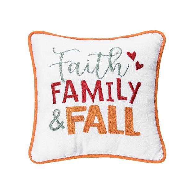 C&F Home 10" x 10" Faith, Family and Fall Embroidered Throw Pillow | Target
