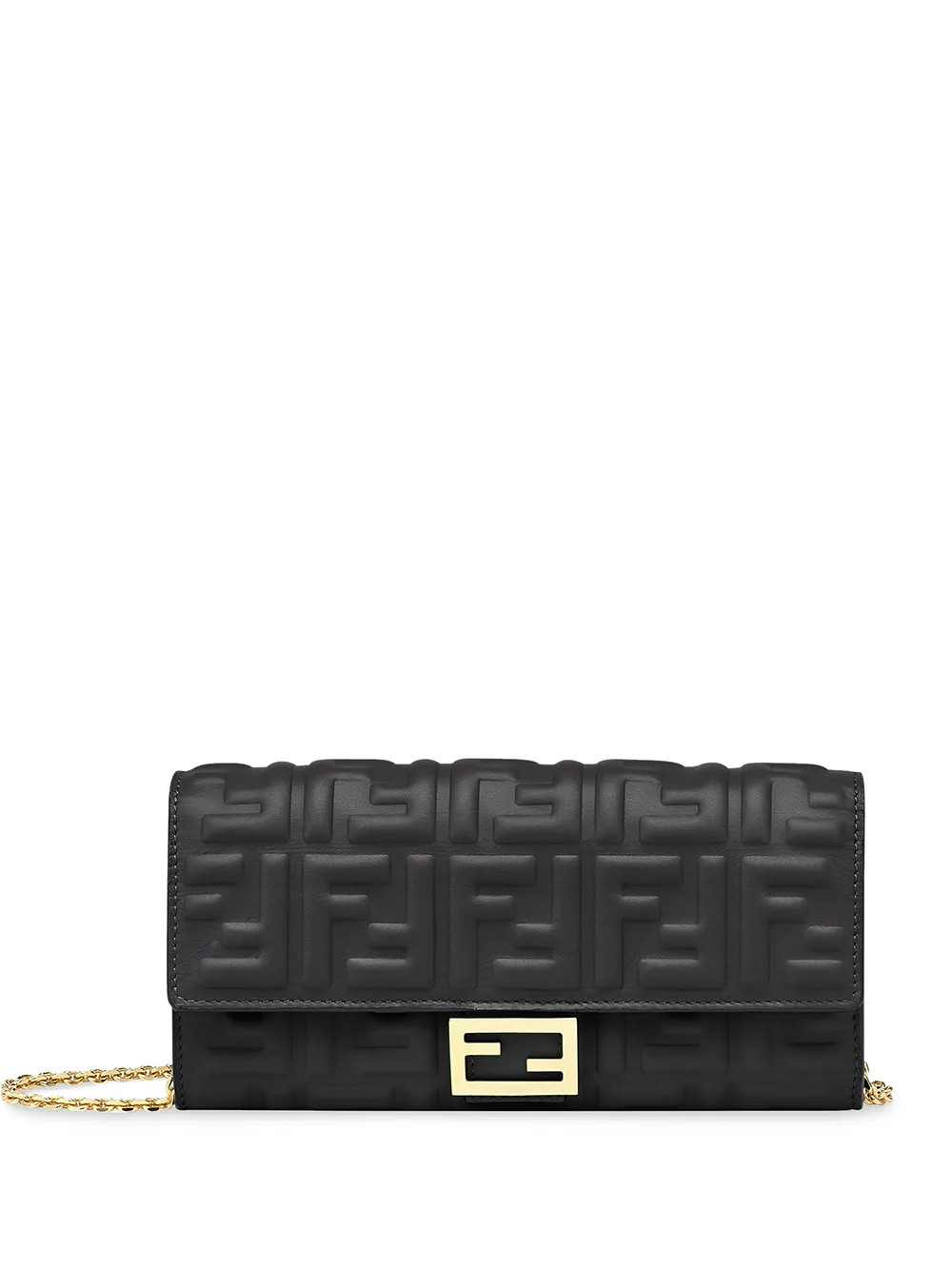 FENDI Baguette continental wallet-on-chain - Black | Farfetch Global