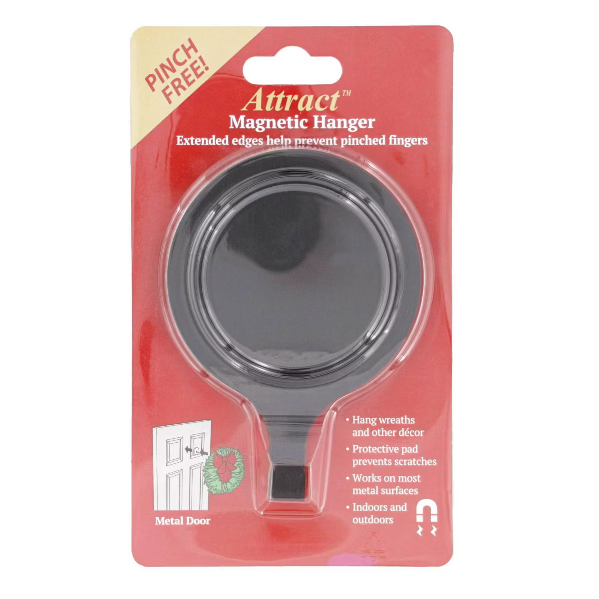 Haute Décor 4.7" Attract Magnetic Christmas Wreath Hanger Matte Black | Target