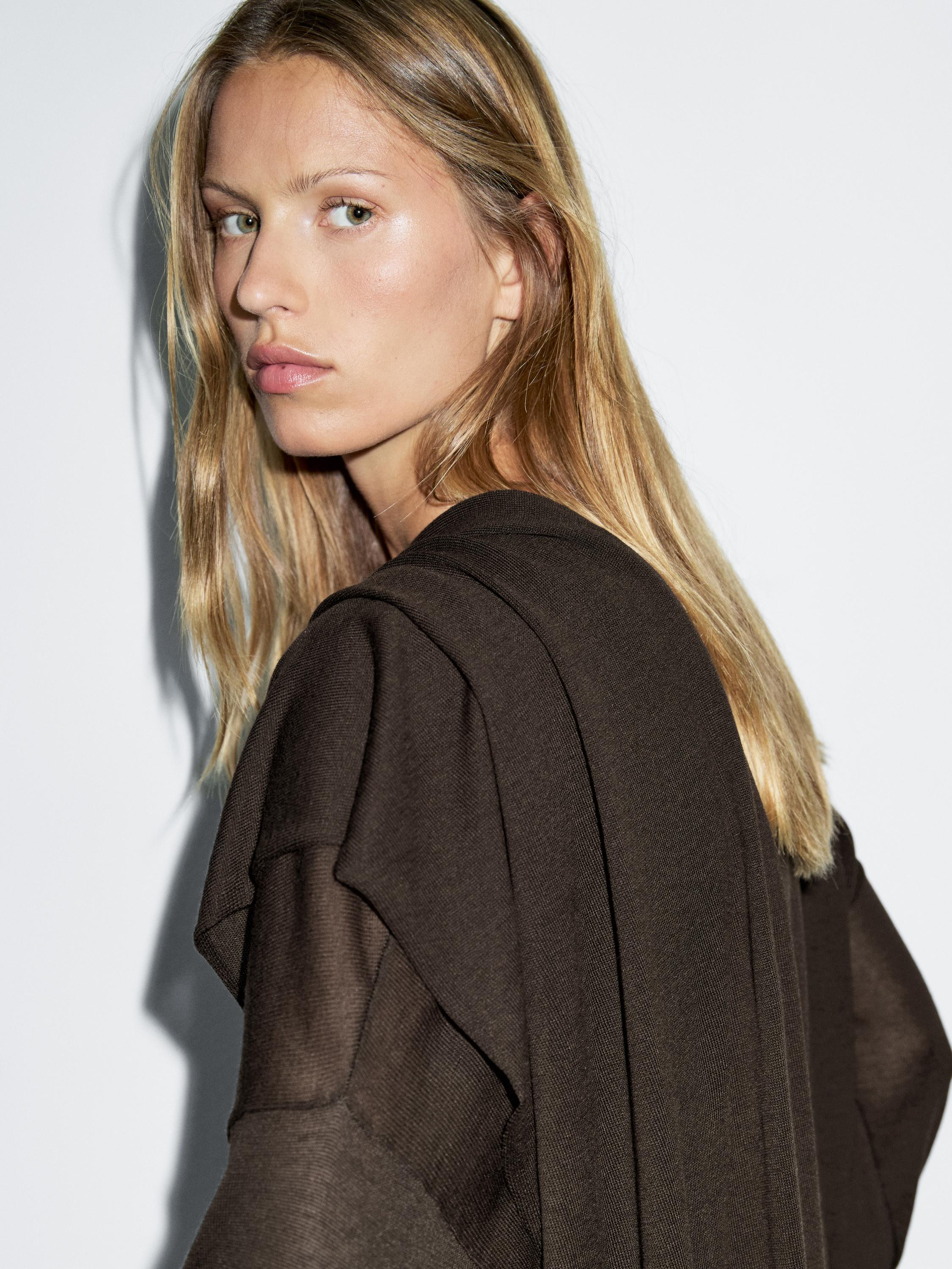 Knit sweater with scarf detail | Massimo Dutti UK