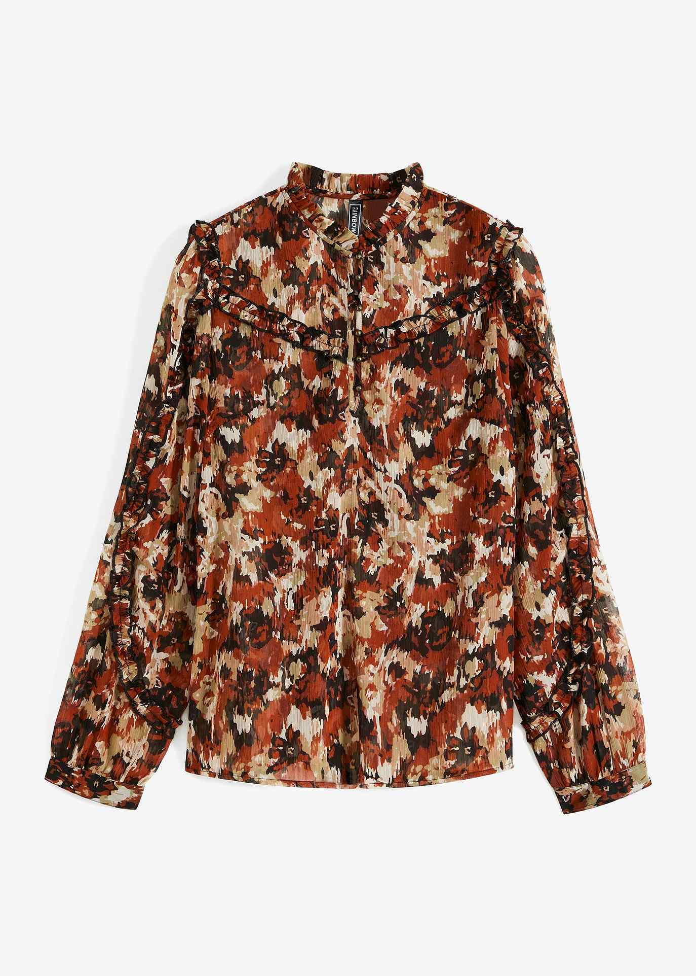 Blouse avec ruchés en polyester recyclé | Bonprix FR