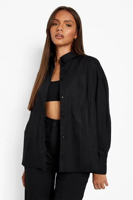 Oversized Cotton Shirt | Boohoo.com (UK & IE)