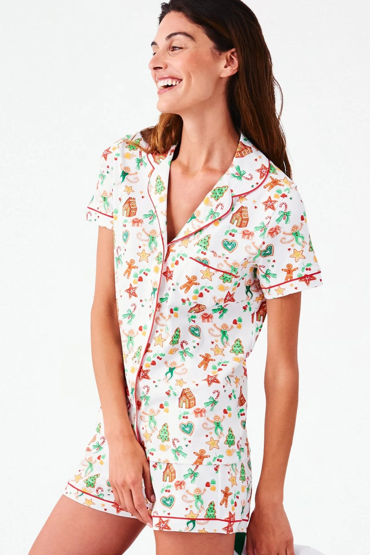 Gingerbread Party Polo Pajamas MULTI / XXS | Roller Rabbit
