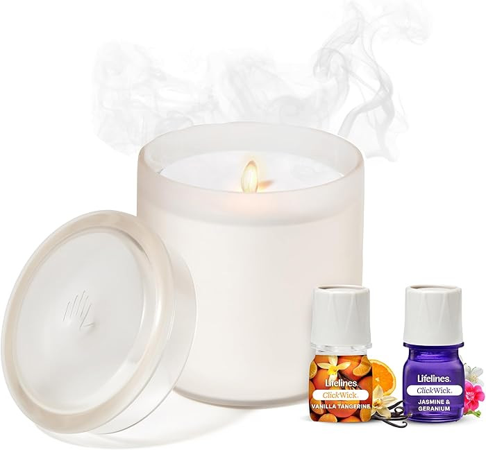 Lifelines Flameless Candle Aromatherapy Essential Oil Diffuser with 2 ClickWick Essential Oil Ble... | Amazon (US)