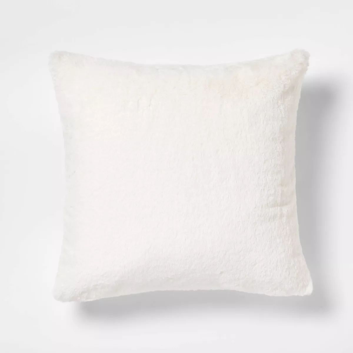 Faux Rabbit Fur Square Throw Pillow Cream - Threshold™ | Target
