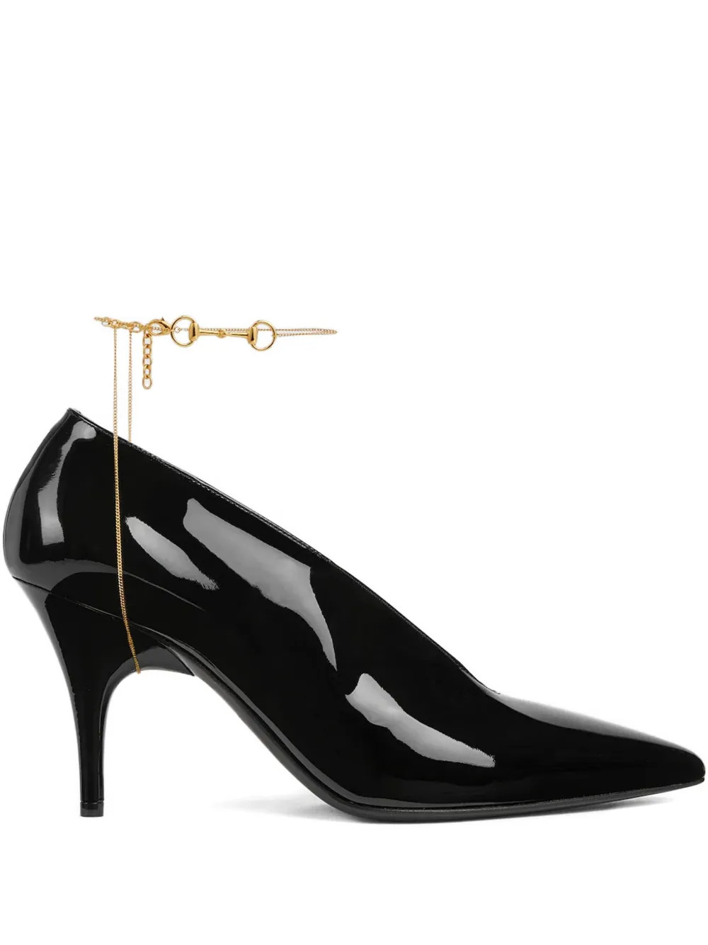 Gucci 85mm 97 Patent Leather Pumps | Black | FARFETCH UK | Farfetch Global