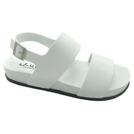Classy Comfy Cushy Women s Double Strap Sandals with Adjustable Back Strap Navy Black and White | Walmart (US)