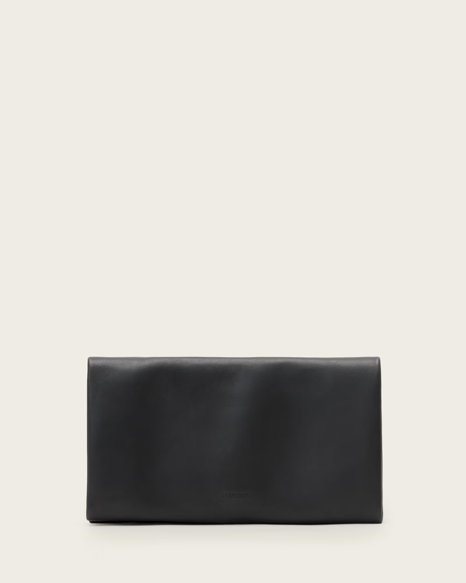Harluna Leather Clutch Bag Black | ALLSAINTS | AllSaints UK