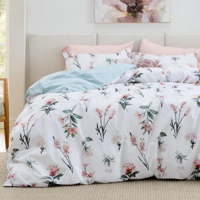 Bedsure 100% Cotton Reversible Floral Duvet Cover Set | Wayfair North America