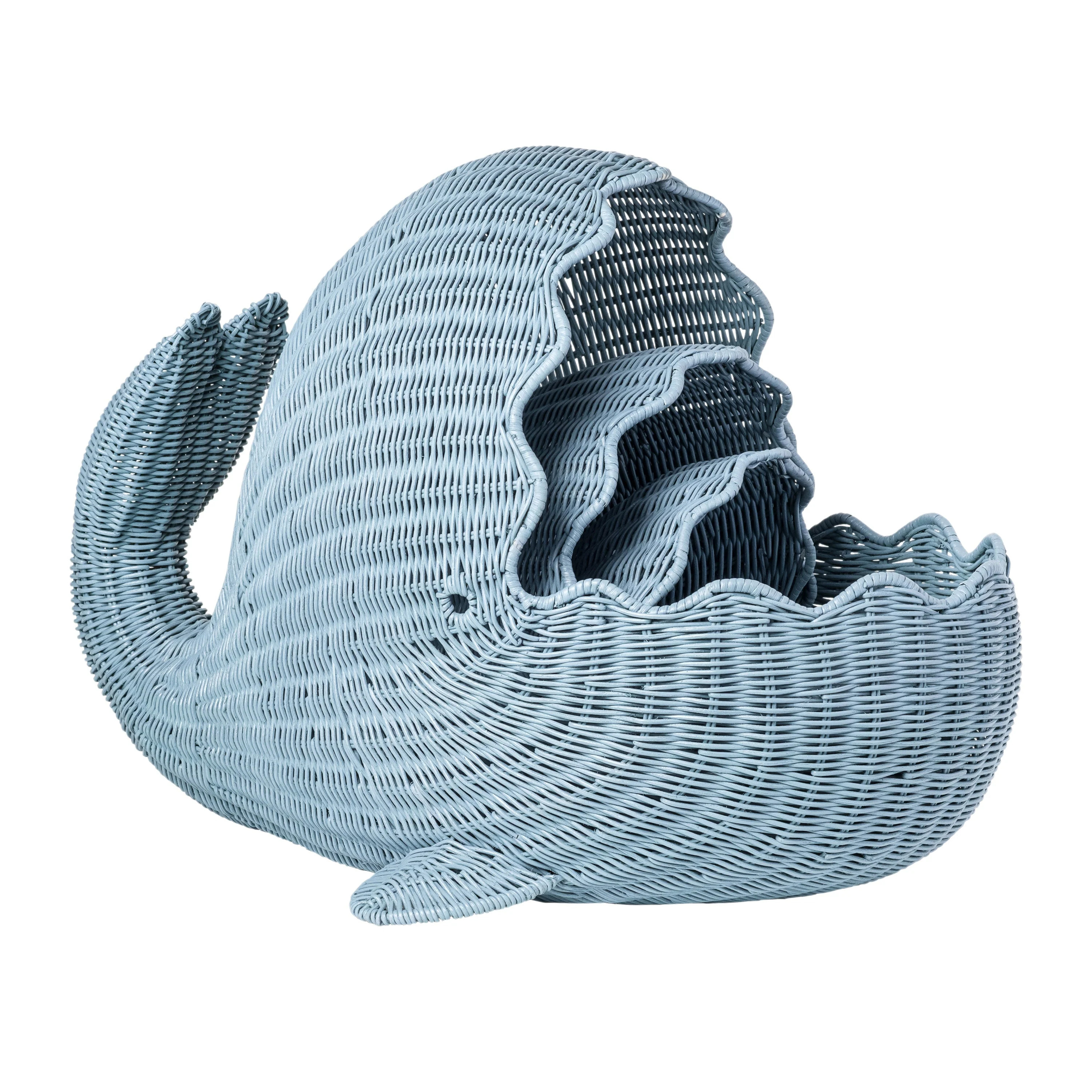 Blue Woven Whale Storage Baskets - Set of 3 | Cailini Coastal