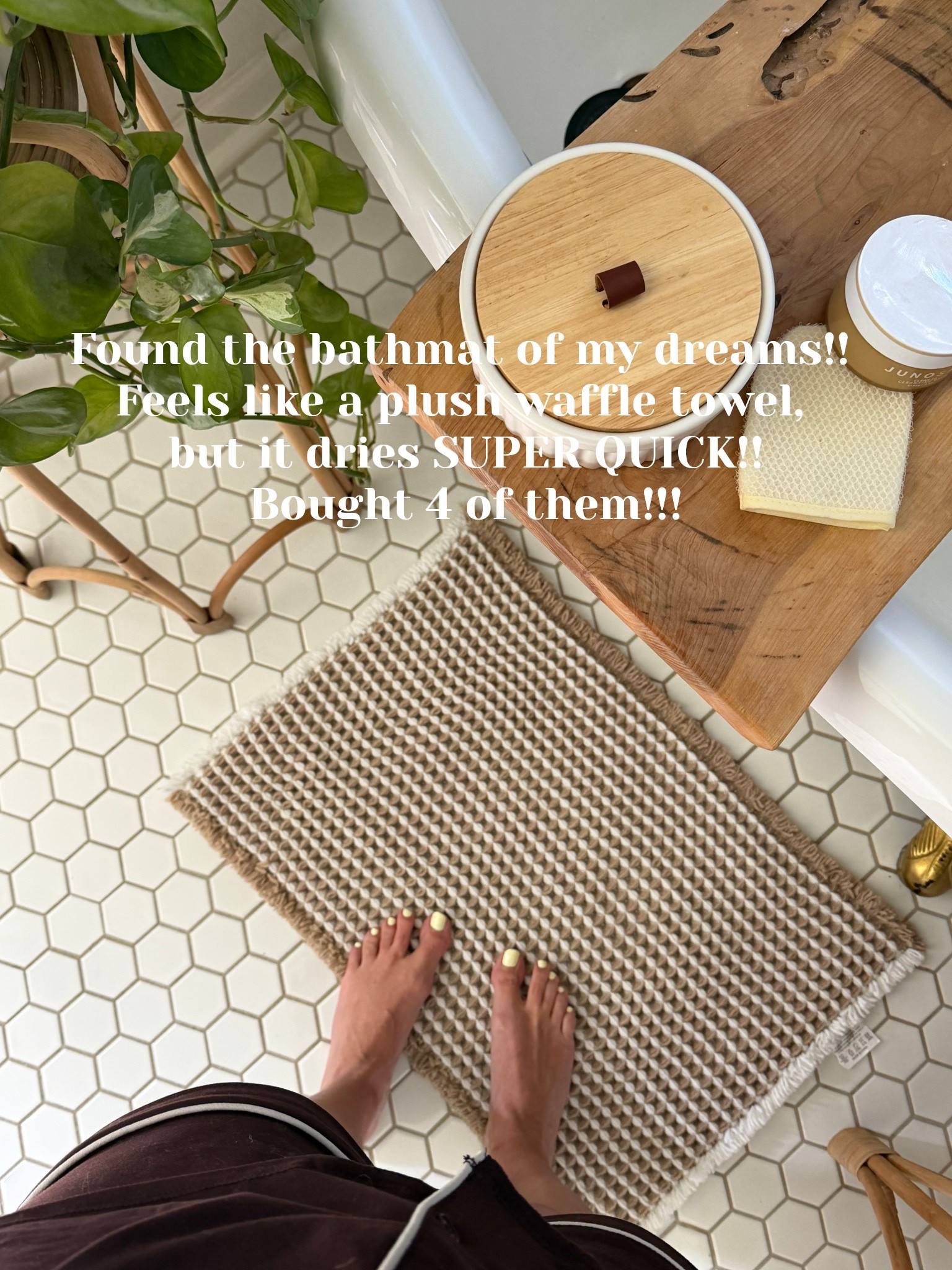 Found the bathmat of my dreams!! 
Feels like a plush waffle towel, 
but it dries SUPER QUICK!!
Bought 4 of them!!!

#LTKmomlife #LTKHome