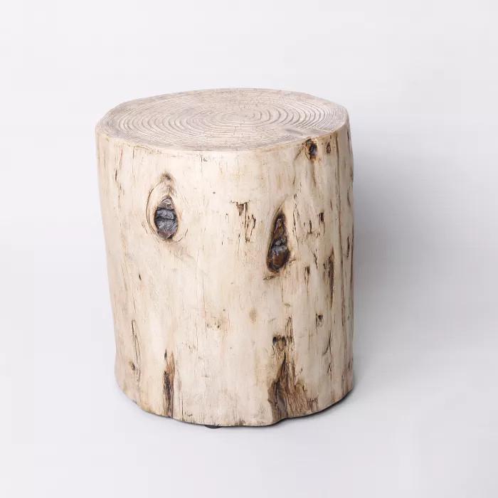 Faux Wood Stump Indoor/Outdoor Accent Table Natural - Project 62™ | Target