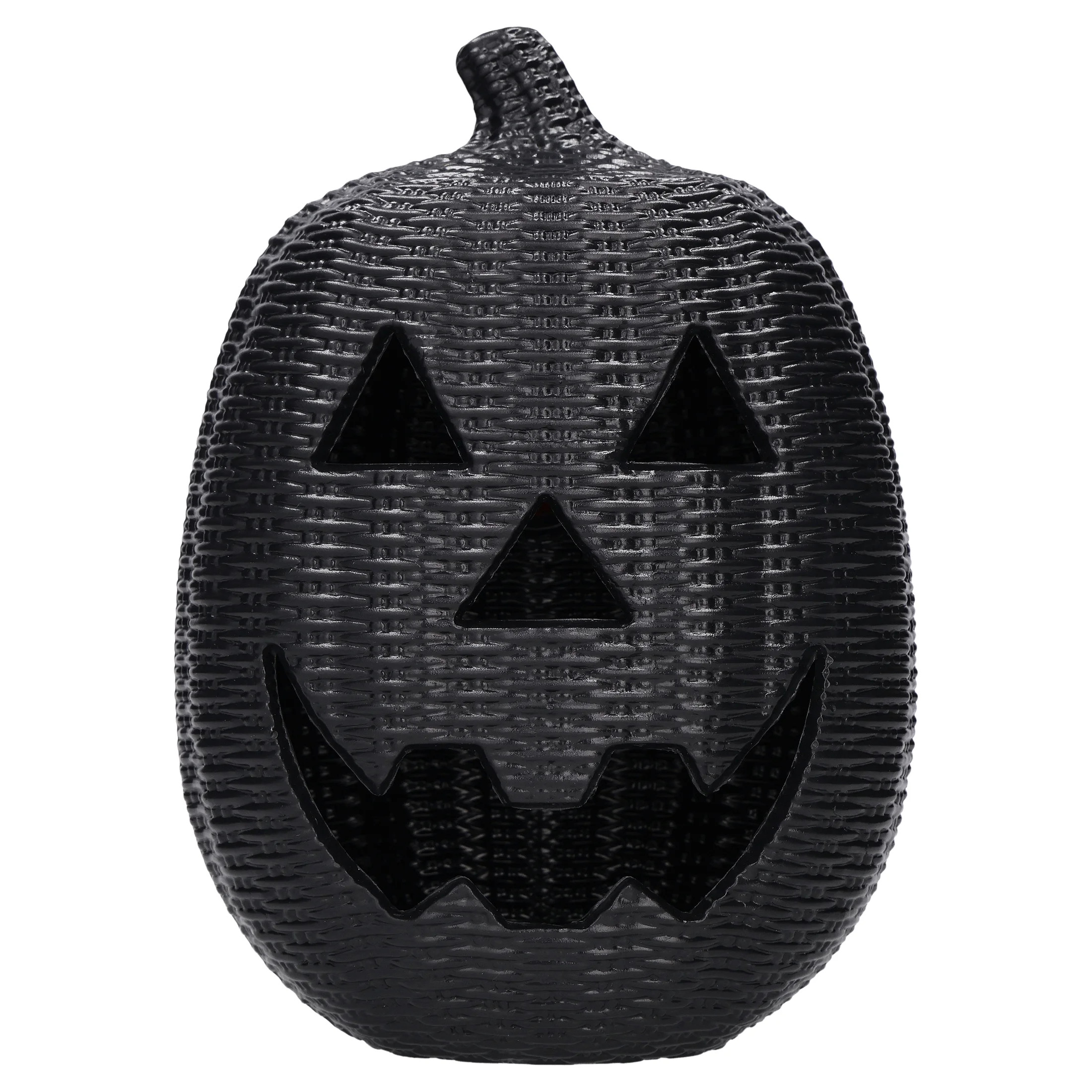 Light-Up Woven Jack-o'-Lantern Decoration, Black, 12", Halloween by Way To Celebrate | Walmart (US)
