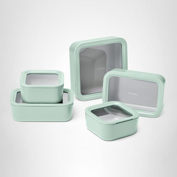 Caraway 13pc Glass Food Storage Container Set - Easy to Store, Non Toxic Lunch Box - with Glass L... | Amazon (US)