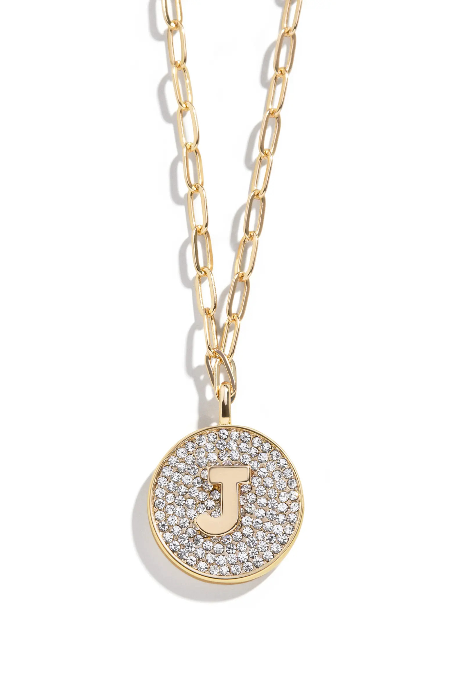 BaubleBar Pavé Inital Pendant Necklace | Nordstrom | Nordstrom