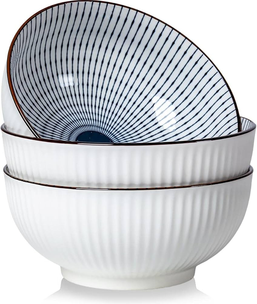 Houlu 60 oz Pho Bowls, Large Soup Bowl, Japanese Ramen Bowl Set, 8 inches Big Porcelain Bowls Set... | Amazon (US)