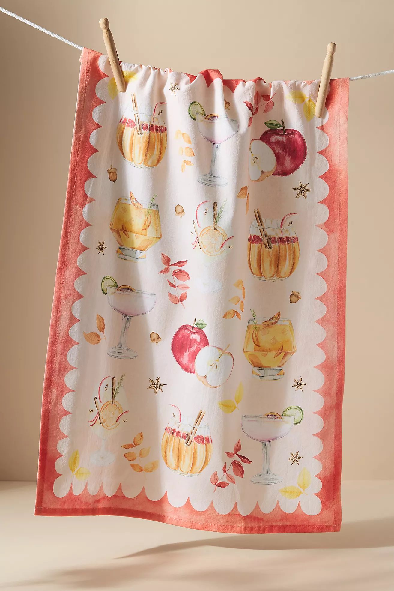 Stephanie Tara Fall Cocktails Dish Towel | Anthropologie (US)