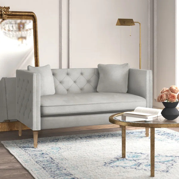53" Tuxedo Arm Settee | Wayfair North America