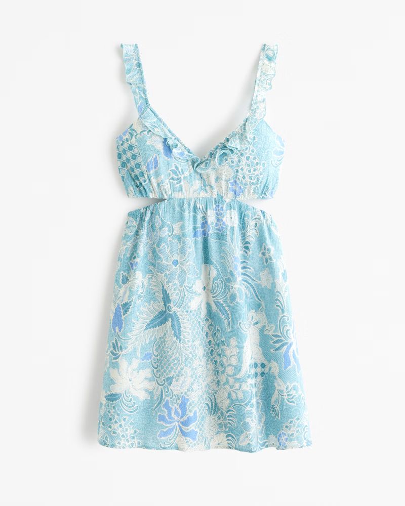 Ruffle Cutout Mini Dress | Abercrombie & Fitch (US)