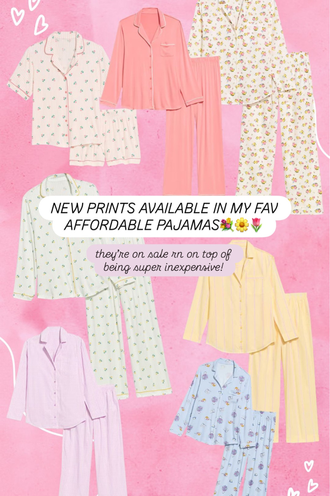 my favorite affordable pajamas have new spring themed prints available! I wear a size XL 💐🩷