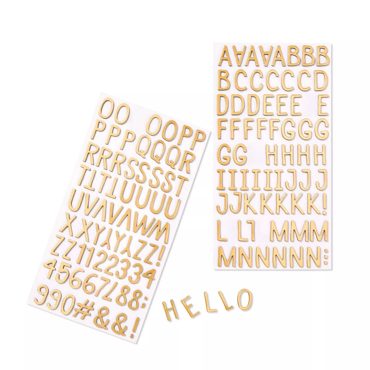 Alphabet Foam Stickers Gold Foil - Mondo Llama™: 147 Count, Letter & Number Stickers, 2 Sheets | Target