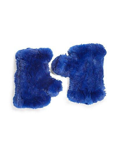 Real Rabbit Fur Texting Gloves | Saks Fifth Avenue