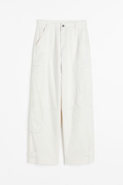 Straight Cargo Pants | White Cargo Pants Outfits | Spring Outfits 2023 | HM Pants Outfit | H&M (US + CA)