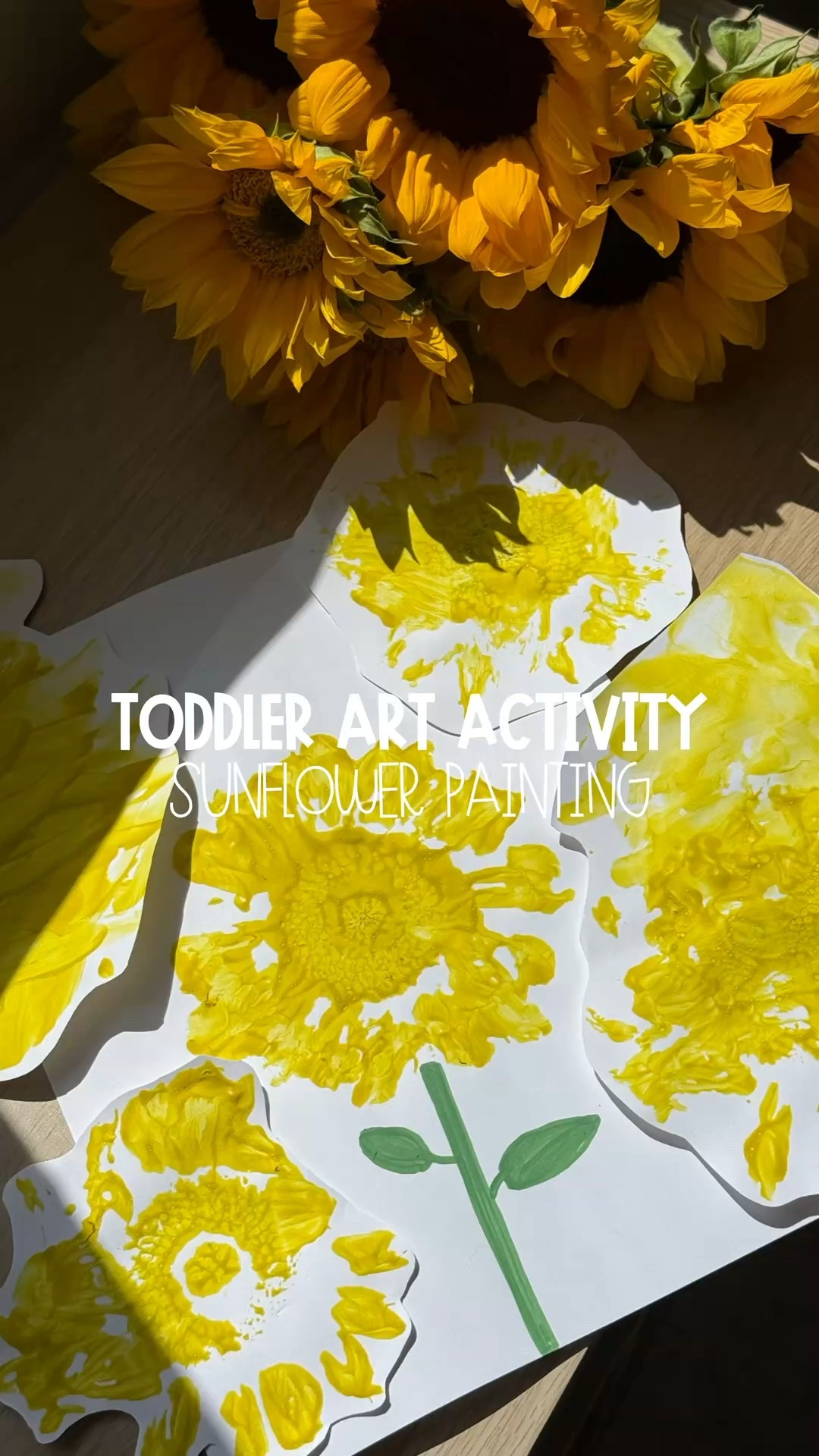 🌻 Toddler Art with a Twist! 🌻
For this activity, we dipped a real sunflower into washable paint and used it as a stamp. Each print came out different—perfect for exploring textures, patterns, and creativity through play. 🎨

✨ Benefits of this activity:
	•	Builds fine motor skills
	•	Encourages creativity & imagination
	•	Provides a rich sensory experience
	•	Introduces nature into art

Sometimes the best projects are the simplest! 💛

I’m planning to take Macy to the sunflower fields this week, so we are having a whole sunflower themed week over here! Stay tuned to see what else we get up to! 🌻

#toddleractivity #toddlerart #fallart #sunflowerart #kidsactivities 

#LTKKids #LTKSeasonal #LTKFamily