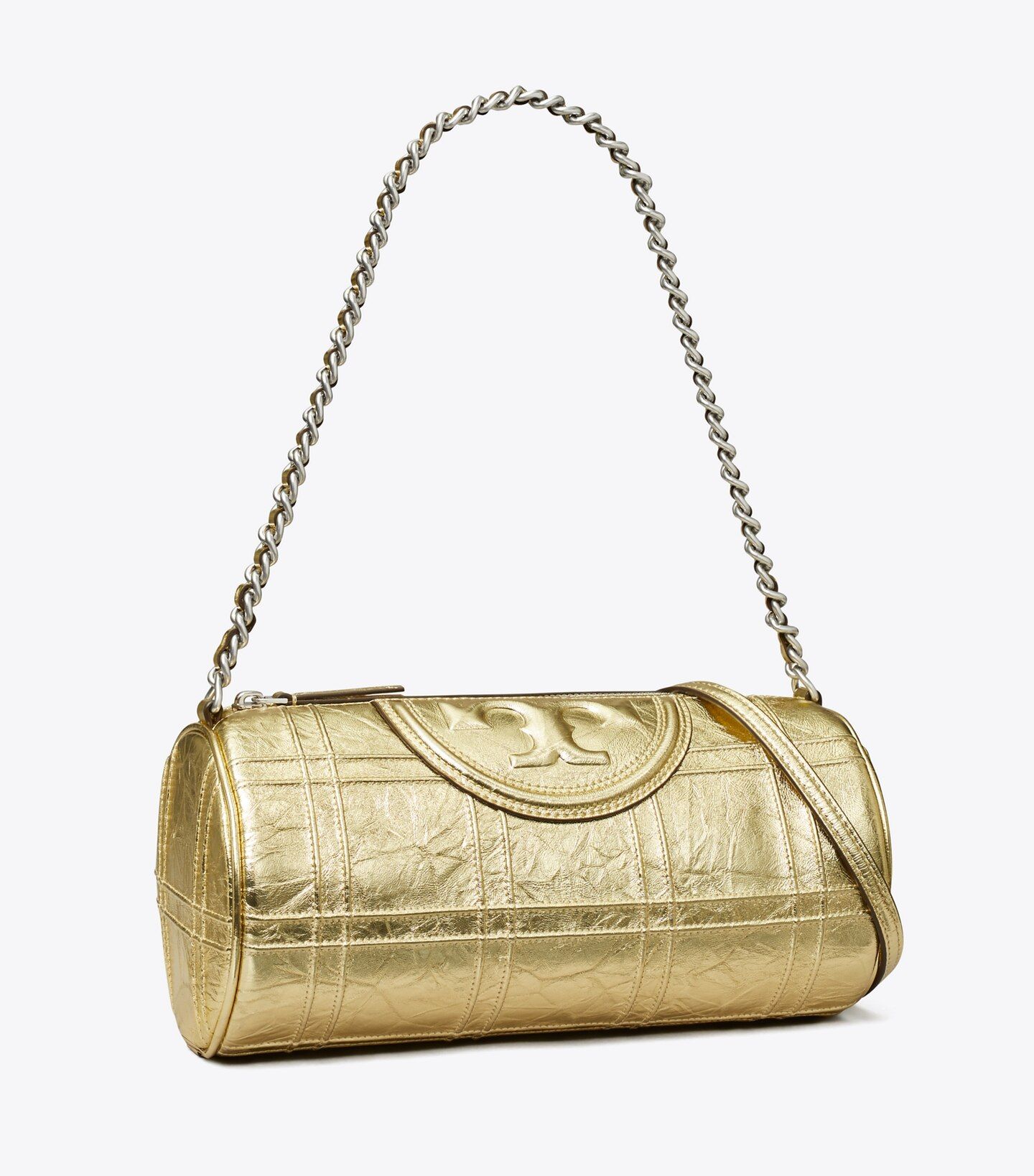 Fleming Metallic Soft Barrel Bag: Women's Designer Crossbody Bags | Tory Burch | Tory Burch (US)