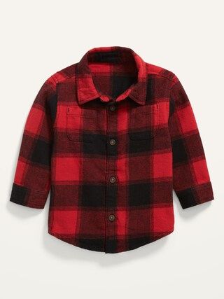 Unisex Plaid Flannel Long-Sleeve Shirt for Baby | Old Navy (US)