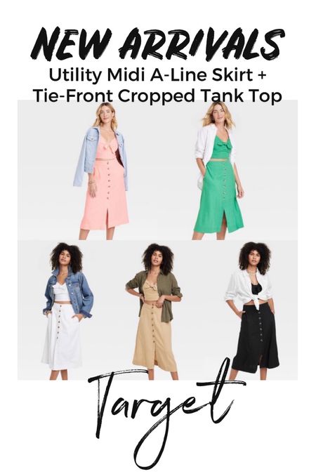 New arrivals utility midi skirt +  Tie-Front Cropped Tank Top 

#LTKunder50 #LTKstyletip