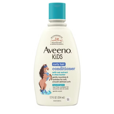 Aveeno Kids' Curly Hair Hydrating Conditioner, Curly Hair Products with Shea Butter, Gentle Scent - 12 fl oz | Target