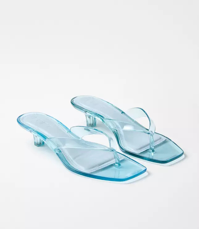 Jelly Kitten Heel Thong Sandals | LOFT
