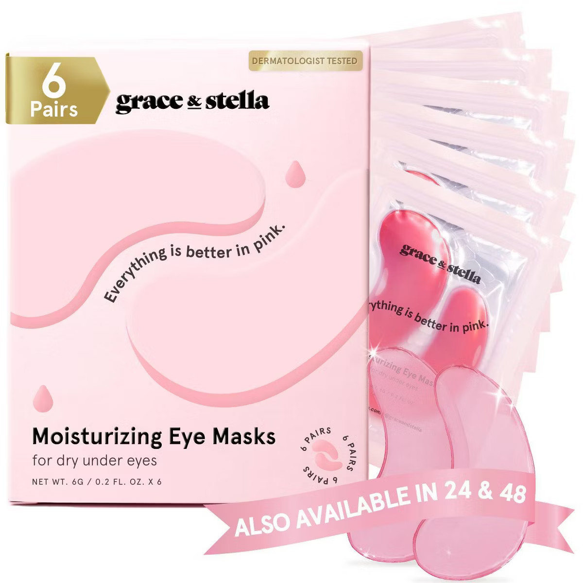 Grace & Stella Moisturising Under Eye Mask - Pink | Target