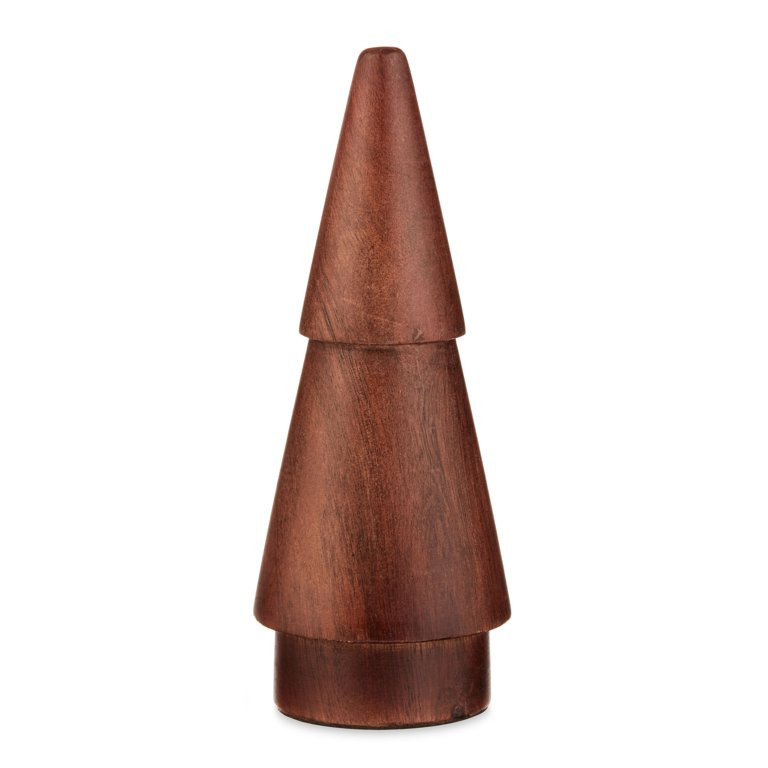 Holiday Time Brown Cherry Wood Christmas Tree Tabletop Decoration, 7-inch - Walmart.com | Walmart (US)