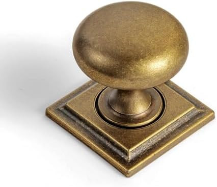 Goo-Ki Antique Brass Zinc Alloy Cabinet Knob with Backplate - Single Hole Center Cabinet Pull Har... | Amazon (US)