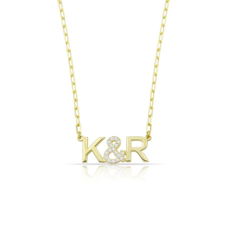 Custom You & Me Crystal Accent Necklace | The Sis Kiss