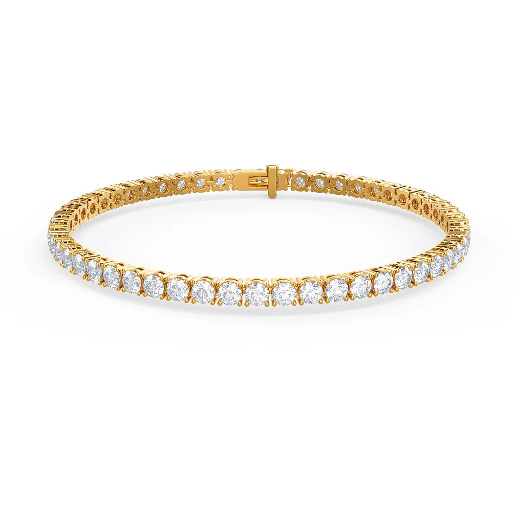 Anna Zuckerman 5 Carat Straight Line Tennis Bracelet in Gold | Anna Zuckerman