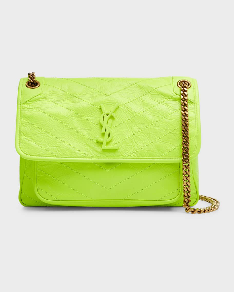Saint Laurent Niki Medium YSL Fluorescent Shoulder Bag | Neiman Marcus