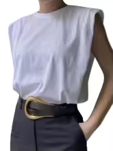 Women Loose Shoulder Pad Tank Top Ladies Summer Casual Basic Vest Shirt Solid Crew Neck T Shirts ... | AliExpress (US)
