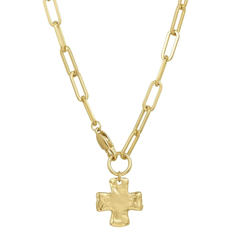 Jewelry: Chunky Cross Chain Necklace for Women – Lifetime Color Guarantee – Waterproof, Non-T... | Amazon (US)