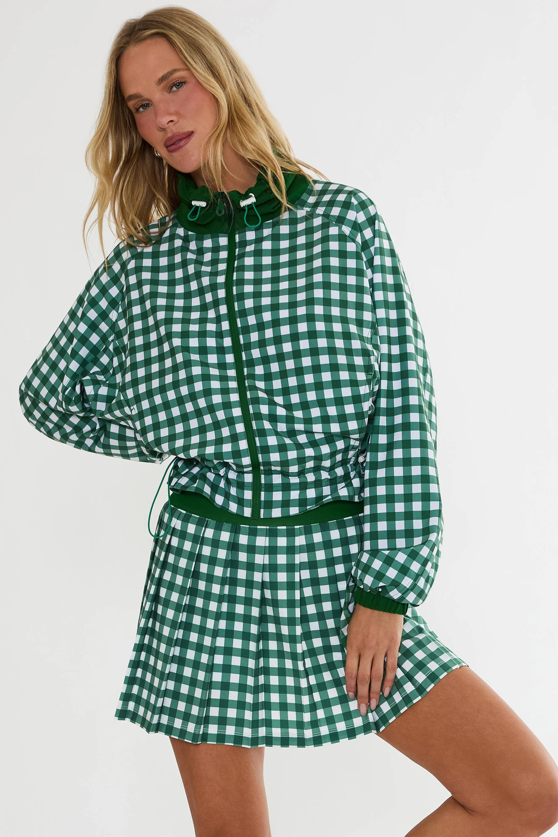 Casen Jacket Fairway Check | Green Plaid Active Jacket | Beach Riot | Beach Riot