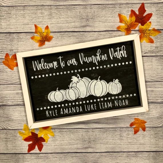 Welcome To Our Pumpkin Patch Wood Sign | Fall Decor | Pumpkin Sign | Custom Family Sign | Pumpkin... | Etsy (US)