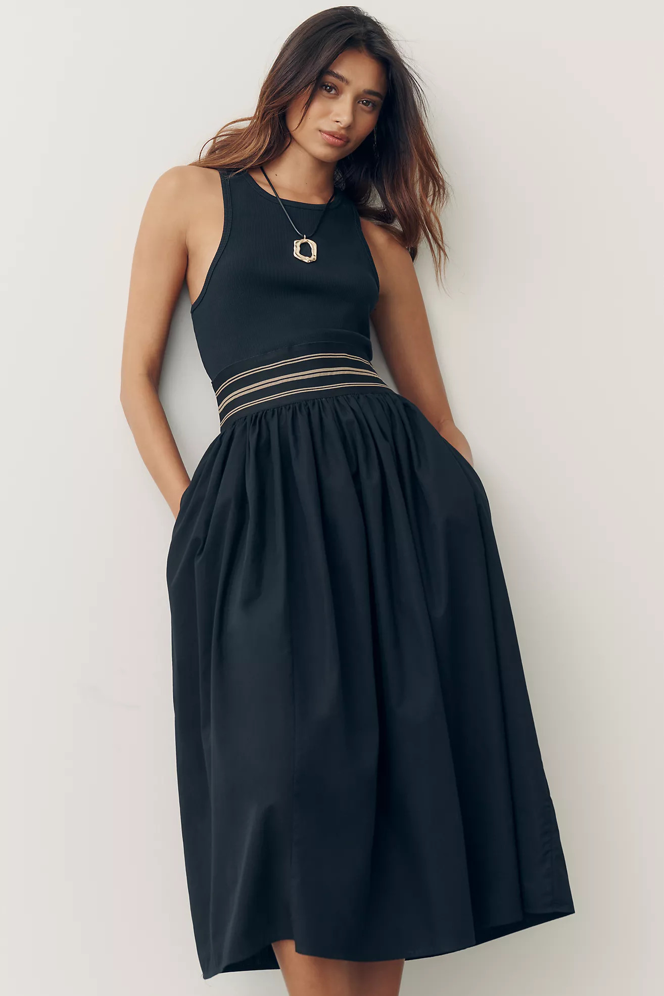 By Anthropologie Banded Twofer Midi Dress | Anthropologie (US)