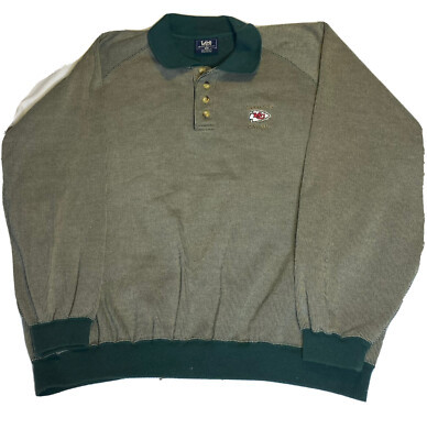 Vintage Kansas City Chiefs Lee Sport Pullover Sweater 1/4 Button Collared XL  | eBay | eBay US